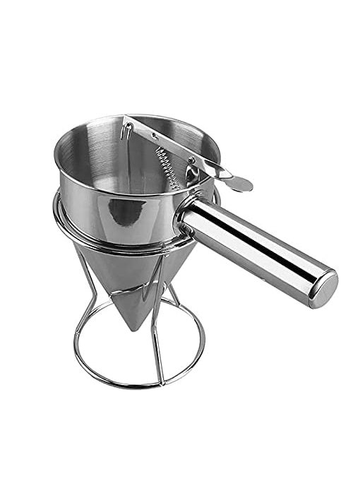 Lampostick Lampostick Pancake Batter Dispenser with Baking Stand MultiCaliber Stainless Steel Funnel Cake Dispenser with Stand Great for Pancakes Cupcakes or Any Baked Goods  - Image 3