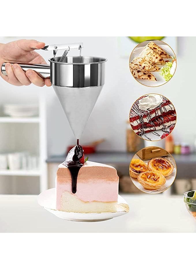 Lampostick Lampostick Pancake Batter Dispenser with Baking Stand MultiCaliber Stainless Steel Funnel Cake Dispenser with Stand Great for Pancakes Cupcakes or Any Baked Goods  - Image 4