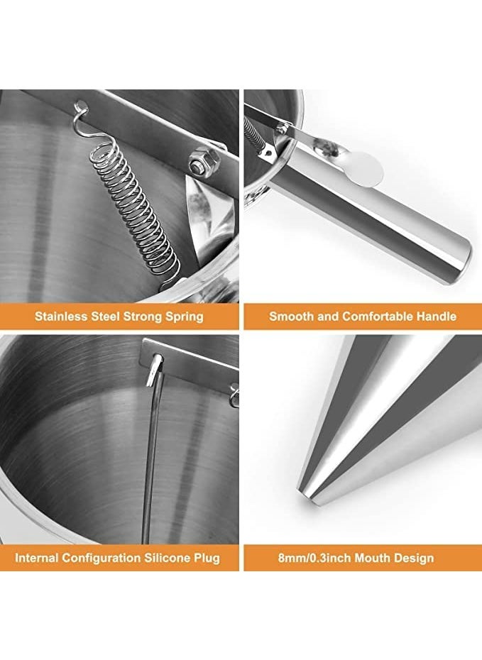 Lampostick Lampostick Pancake Batter Dispenser with Baking Stand MultiCaliber Stainless Steel Funnel Cake Dispenser with Stand Great for Pancakes Cupcakes or Any Baked Goods  - Image 5