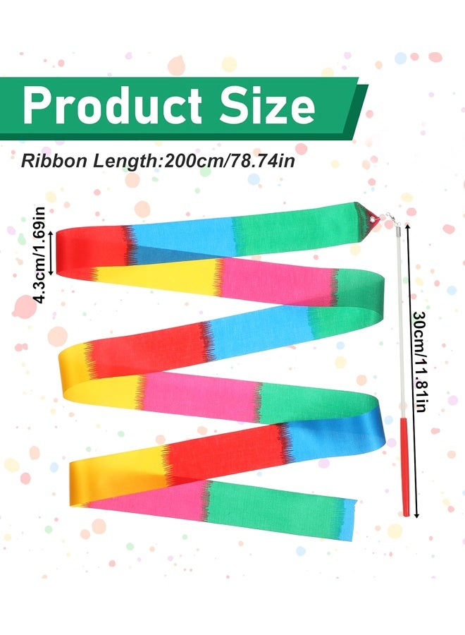 8 قطع من شرائط الرقص - عصا الجمباز، عصا راقصة الشريط للرقص الفني، الجمباز، عرض المواهب، اللياقة البدنية، التدريب - Image 2