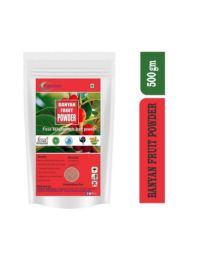 Neotea Banyan Fruit Powder | Aalam Pazham | Bargad Fruit | Indian Fig | Marri Udala Pallu | Aal Fruit Powder | Natural Herbal Supplement for Wellness | 100% Pure & Authentic | No Additives 500 GM - Image 1