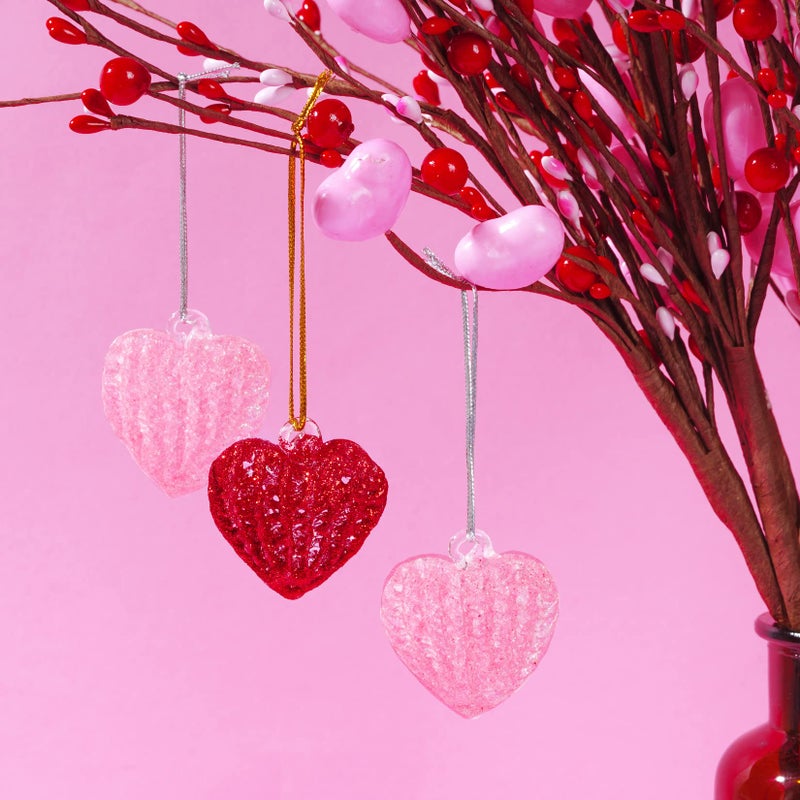 Bskifnn 12PCS Heart Ornaments for Valentine Crystal Glass Heart Shape Hanging Ornaments for Christmas Valentine's Anniversary Wedding Party Decoration - Image 5