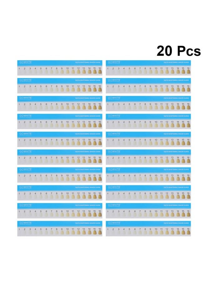 HEALLILY - 20Pcs Teeth Shade Guide Tooth Shade Chart Tracking Comparing Dental Equipment Dentist Material Professional Household Oral Care Supplies - Image 1
