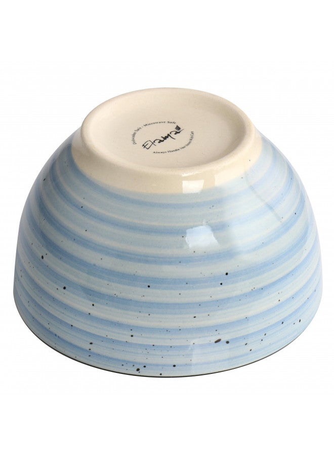 Elama Gia 24 Piece Round Stoneware Dinnerware Set in Light Blue - Image 4