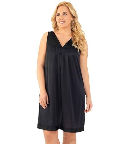 Exquisite Form womens Coloratura Sleeveless Short Nightgown, Midnight Black, Small US - Image 1