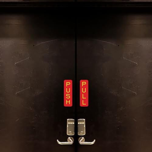 All Quality Basic Vertical Push Pull Door Sign (Black/Silver) - Small - Image 3