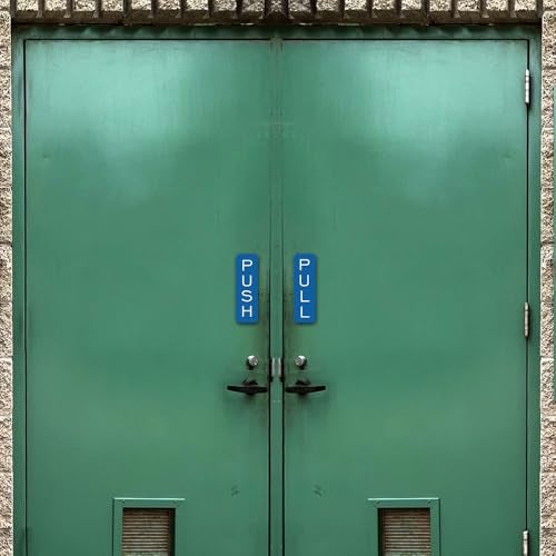 All Quality Basic Vertical Push Pull Door Sign (Black/Silver) - Small - Image 4