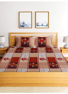 LUXURY CRAFTS LUXURY CRAFTS Polycotton 144TC Double Bedsheet with 2 Pillow Covers Multicolour  - Image 2