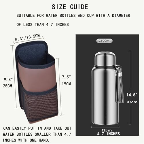 yicheyiyou Large Car Cup Holder Expander, Fits Large 24/36/40/46oz Water Bottles, Big Drinks Holder Bag- Universal Auto Vehicle for Cars, SUV & Truck RV's Golf-carts (Black) - Image 3
