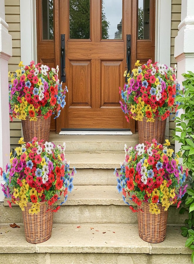 ATTGREAT Artificial Flowers Outdoor Faux Plants UV Resistant 12 Bundles Fake Patio Flowers Plastic Greenery Plnats Outside Bulk for Spring Garden Hanging Planter Home Vase Decor, Multicolor - Image 3