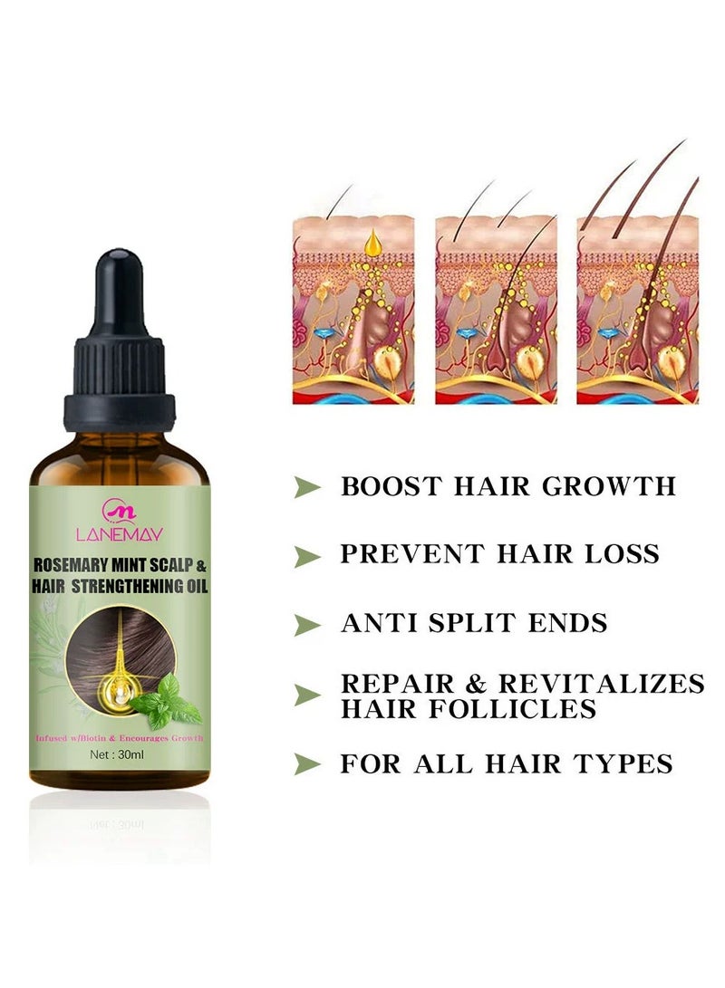 LANEMAY Herbal Hair Growth Essential Oil Nourishes Scalp Strengthens Roots Hair Care Treatment Oil - Image 2