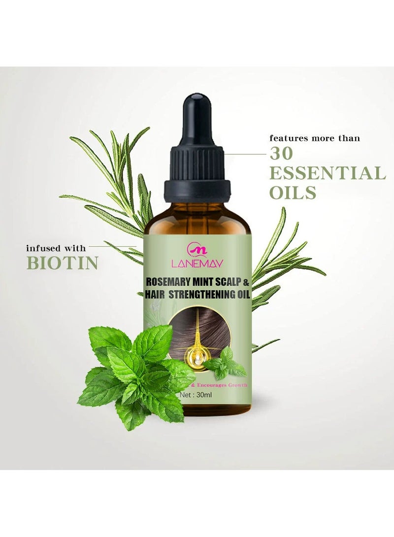 LANEMAY Herbal Hair Growth Essential Oil Nourishes Scalp Strengthens Roots Hair Care Treatment Oil - Image 3