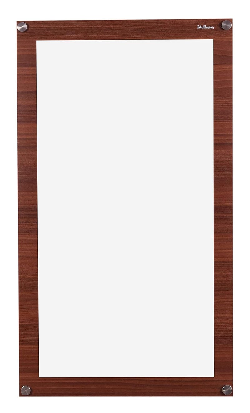 Madhuran Engineered Wood Wall Mount Mirror Rectangular Shape 68X395 CM C Walnut Bathroom Living Room Wash Basin Bedroom Home Decor Organiser Furniture Accessories