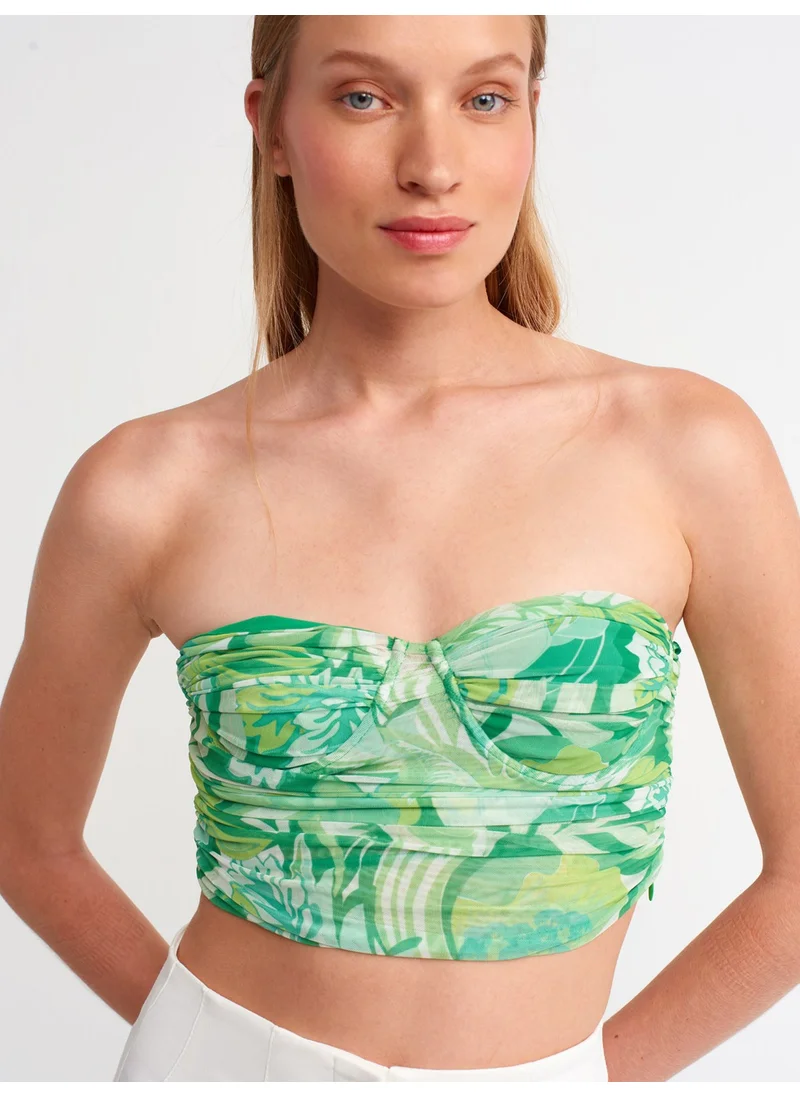 Dilvin 20161 Crop Top-Green