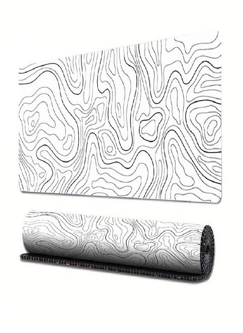 Extended Big Mouse Pad Large,100cm X 50cm X 0.3cm ，XL Gaming Mouse Pad Desk Pad,Computer Keyboard Mouse Mat Mousepad ,White Topographic