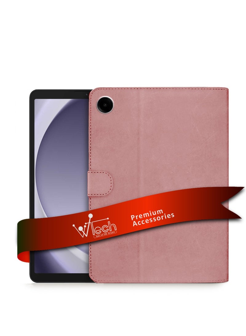 Wtech Samsung Galaxy Tab A9+ / A9 Plus 5G 2023 X210 X215 X216 11.0 / Samsung Galaxy Tab A11+ 2025 / Samsung Galaxy Tab A11 Plus 2025 PU Leather Magnetic Closure Flip Case Cover - Rose Gold - Image 1