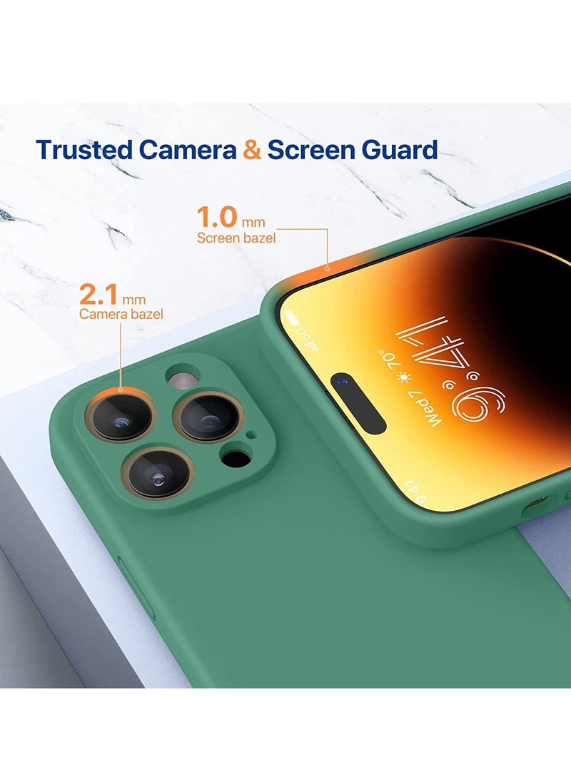 Raxoom iPhone 14 Pro Max Case, with 2 Pack Screen Protectors,[Upgraded Enhanced Camera Protection],Shockproof Liquid Silicone Case 6.7 inch(Magnetic Acacia Green) - Image 2