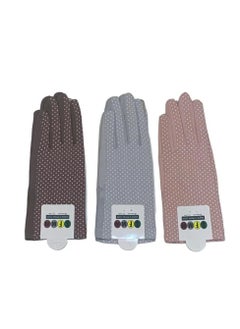 SFMW 3 Pairs of Driving Gloves for Women that Protect from the Sun Rays with a Touch Finger for Using a Mobile Phone 