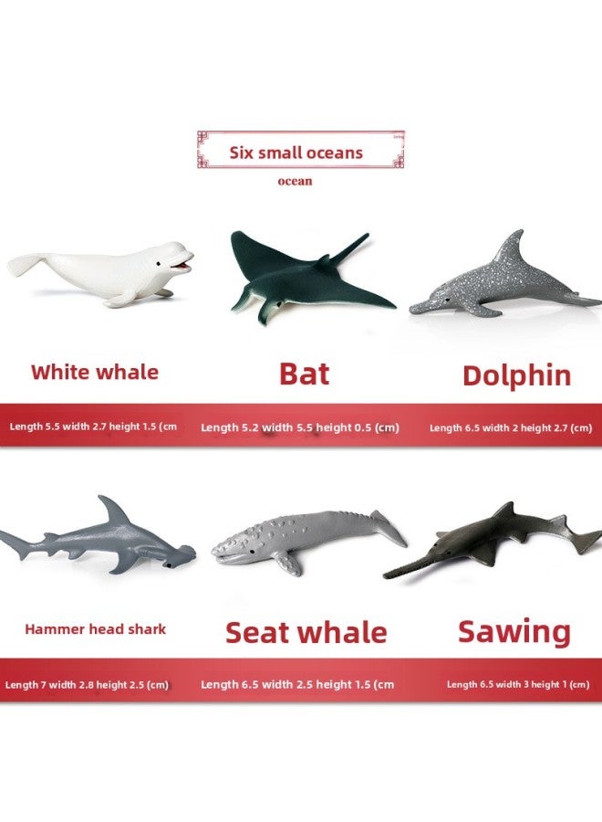 Children's Solid Simulation Mini Marine Animal Model Megalodon Moby Dick Octopus Turtle Dolphin Devil Fish Toy