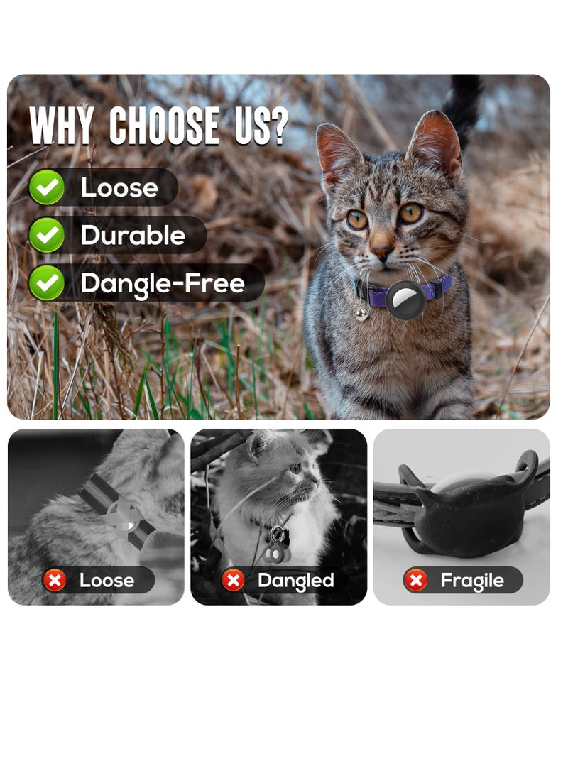 SYOSI - Air tag Cat Collar, Cat Collar with Bell and Safely Buckle for Small Pets, Adjustable Kitten Collar with Airtag Holder Compatible with Apple Airtag for Cats, Kittens, Puppies (Sky Blue) - Image 1