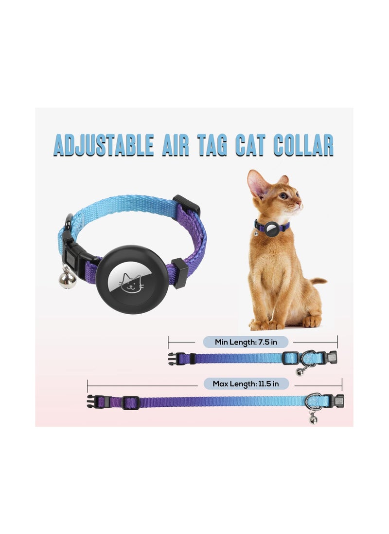 SYOSI - Air tag Cat Collar, Cat Collar with Bell and Safely Buckle for Small Pets, Adjustable Kitten Collar with Airtag Holder Compatible with Apple Airtag for Cats, Kittens, Puppies (Sky Blue) - Image 1