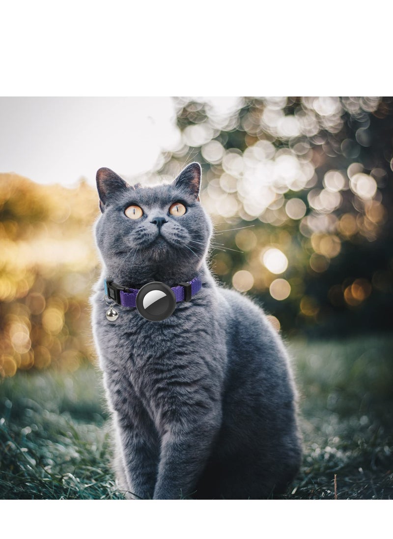 SYOSI - Air tag Cat Collar, Cat Collar with Bell and Safely Buckle for Small Pets, Adjustable Kitten Collar with Airtag Holder Compatible with Apple Airtag for Cats, Kittens, Puppies (Sky Blue) - Image 1