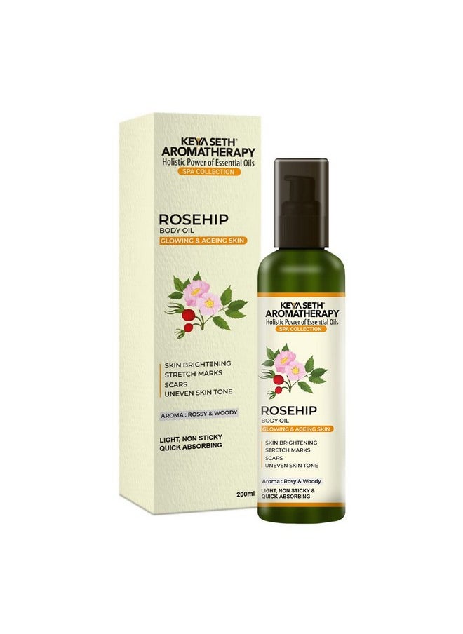 Keya Seth Aromatherapy Keya Seth Aromatherapy Rosehip Body Oil Non-Sticky & Quick Absorbing I Glowing & Ageing Skin Reduces Stretch Marks, Scars, Uneven Skin Tone 200Ml  - Image 1