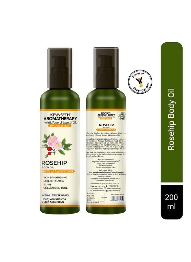 Keya Seth Aromatherapy Keya Seth Aromatherapy Rosehip Body Oil Non-Sticky & Quick Absorbing I Glowing & Ageing Skin Reduces Stretch Marks, Scars, Uneven Skin Tone 200Ml  - Image 2