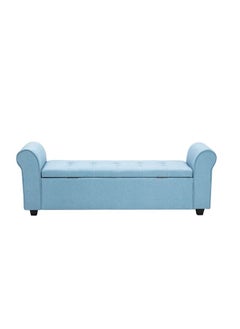 BLACK OAK BLACK OAK Landaverde Upholstered Flip top Storage Bench 2 Seater Sofa Couch Poufffe Storage Ottoman (Standard,Light Blue)  - Image 3