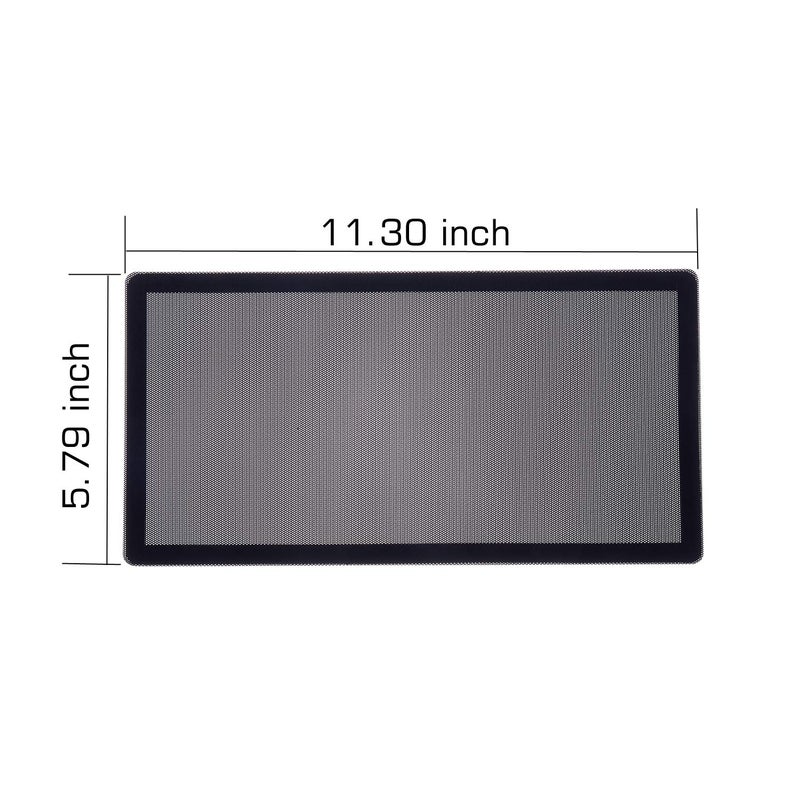 PANO-MOUNTS 287 مم × 140 مم × 2 مرشح شبكي لمروحة الكمبيوتر، 11.3 بوصة × 5.79 بوصة، غطاء مرشح مقاوم للغبار من PVC لعلبة الكمبيوتر، مغناطيسي أسود، عبوة من قطعتين - Image 5