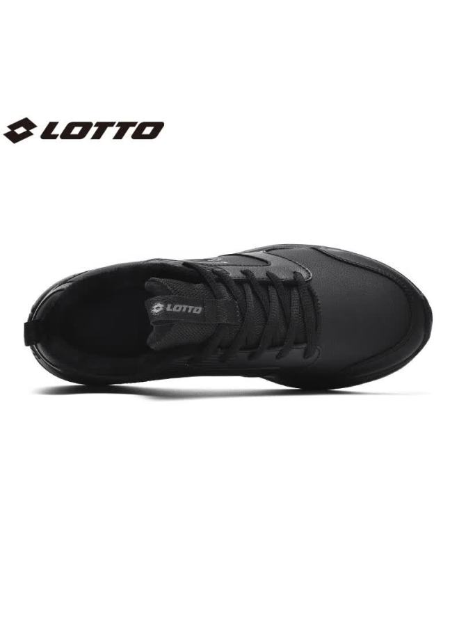 Lotto Men's Winter Fleece-lined Warm Leather Sports Shoes Shock Absorption Running Casual Shoes Black (fleece-lined) Size 41 - Image 2