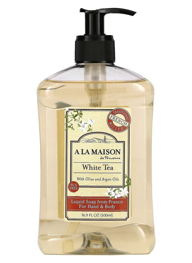 A La Maison De Provence A Liquid Soap for Hand & Body White Tea 16.9 fl oz 500 ml 