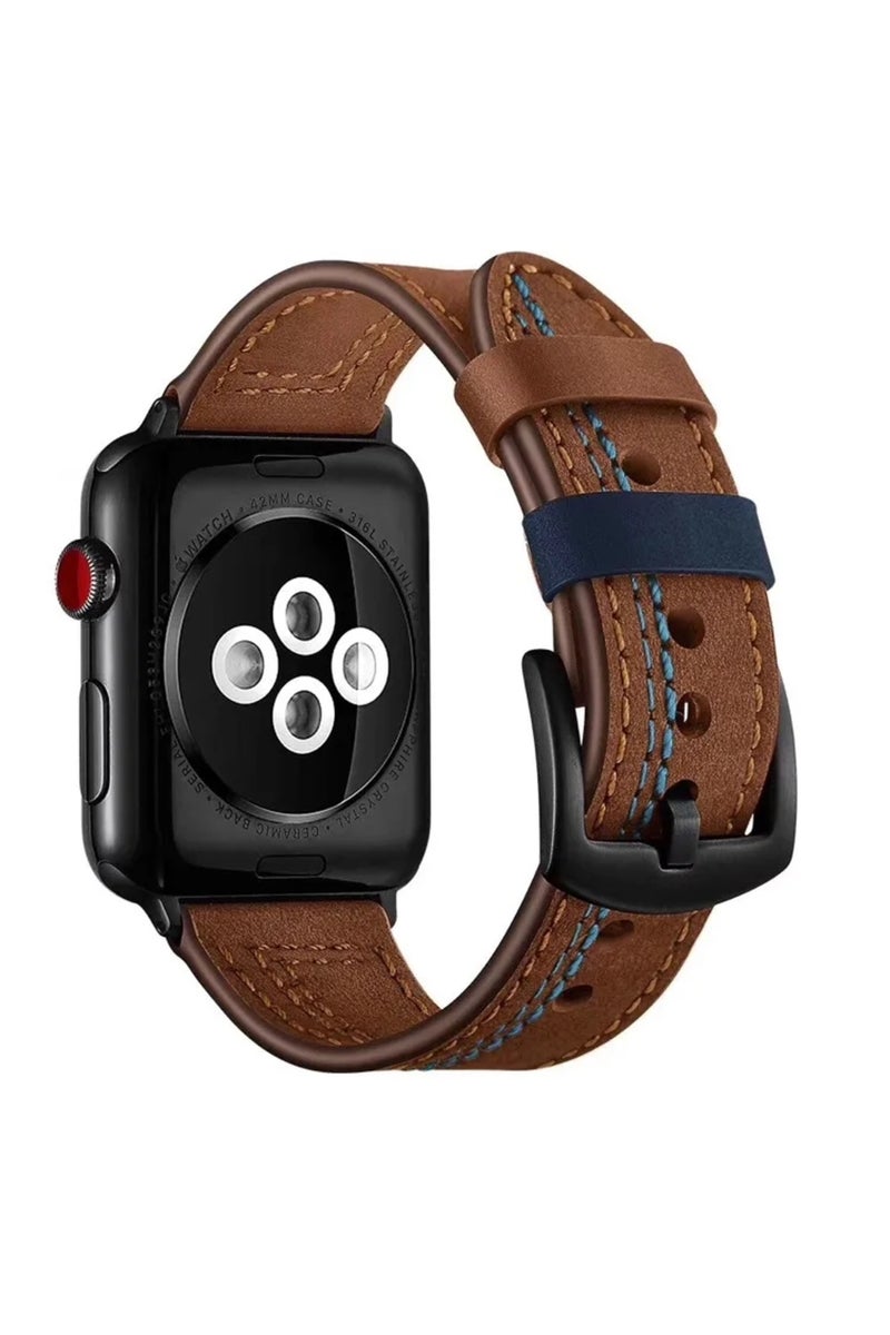 42mm 44mm 45mm 49mm Brown Vintage Leather Band For Apple Watch Series 11 10 9 SE3 Ultra 3 49mm 46mm