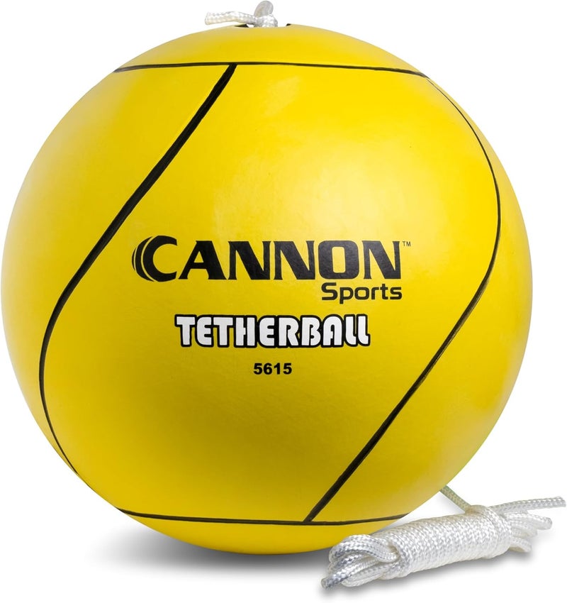 Cannon Sports طقم كرة الربط - يشمل كرة بديلة وحبل قوي بطول 7 أقدام - مثالي للألعاب الداخلية والخارجية ومتعة العائلة في الفناء الخلفي - سهل التركيب - كرة ربط مطاطية صفراء - Image 1