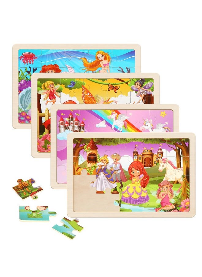 Wooden Puzzles Toys For Kids Ages 3-5, Set Of 4 Packs With 20-Piece Unicorn Mermaid Princess Wood Jigsaw Puzzles, Preschool Educational Brain Teaser Toys For Girls 3 4 5 6 Years Old. - pzsku/Z9EDC83497D1A431EAED9Z/45/_/1732786703/b437029a-15f5-4acc-85b6-51bd29ef1d5c