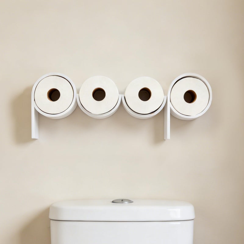 Stylor Funny Toilet Paper Roll Holder - Humorous Poop Sign Bathroom Decor, Cute Space-Saving Wall Mount Decor, Functional Bathroom Storage Accessories - Image 1