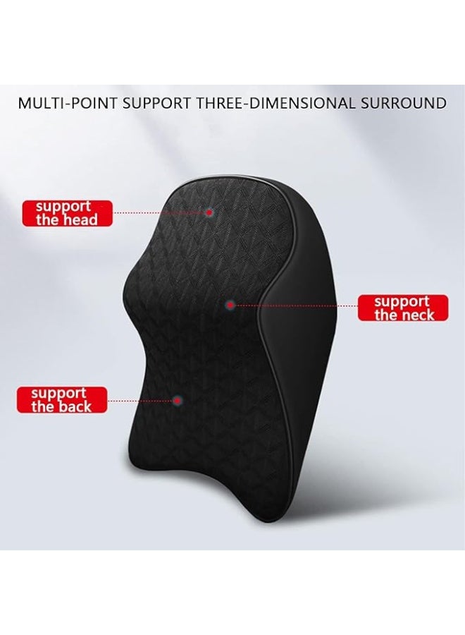 Car Neck Rest Pillow Cushion with Pure Memory Foam, Excellent Support, Black - Image 3
