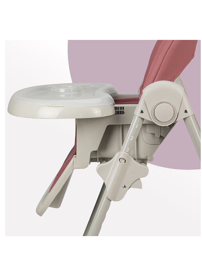 Momi Gojo Comfortable Safest Highchair For Babies Of Age 6 - 36 Months With 7-Position Height Adjustment & Safety Belts, Double Tray, 3-Stage Backrest Adjustment - Pink - Image 3