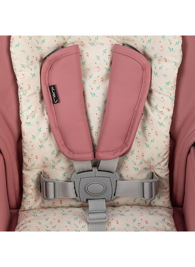Momi Gojo Comfortable Safest Highchair For Babies Of Age 6 - 36 Months With 7-Position Height Adjustment & Safety Belts, Double Tray, 3-Stage Backrest Adjustment - Pink - Image 4