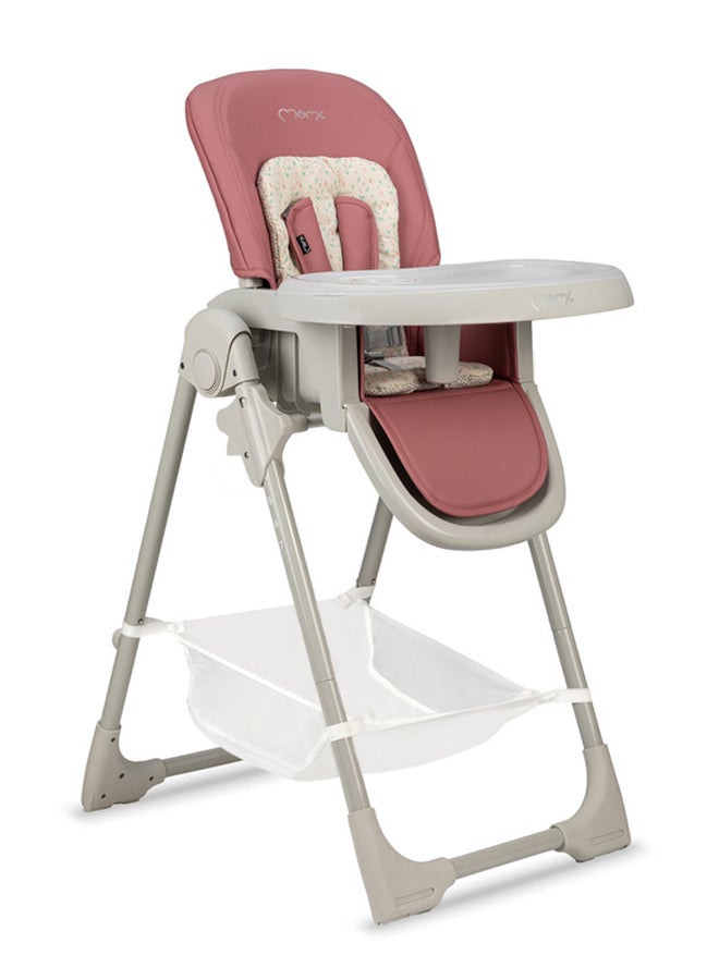 Momi Gojo Comfortable Safest Highchair For Babies Of Age 6 - 36 Months With 7-Position Height Adjustment & Safety Belts, Double Tray, 3-Stage Backrest Adjustment - Pink - Image 1