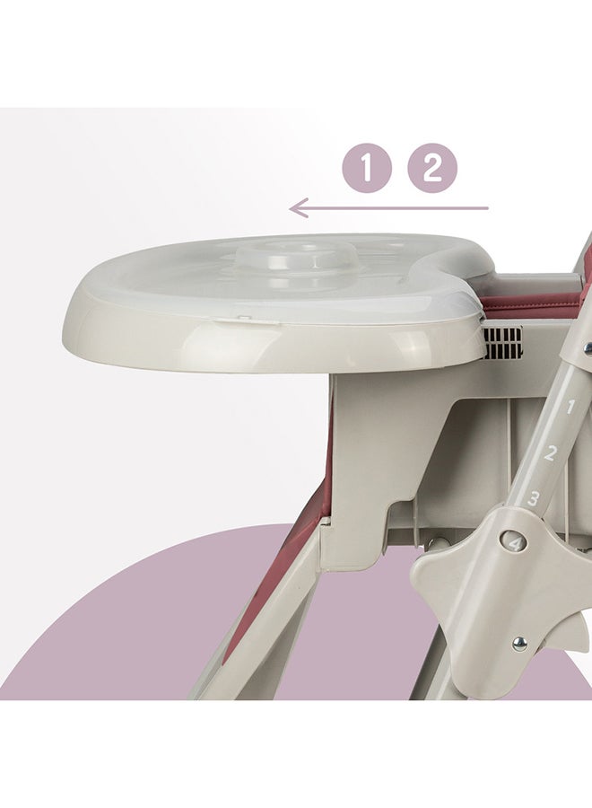 Momi Gojo Comfortable Safest Highchair For Babies Of Age 6 - 36 Months With 7-Position Height Adjustment & Safety Belts, Double Tray, 3-Stage Backrest Adjustment - Pink - Image 5