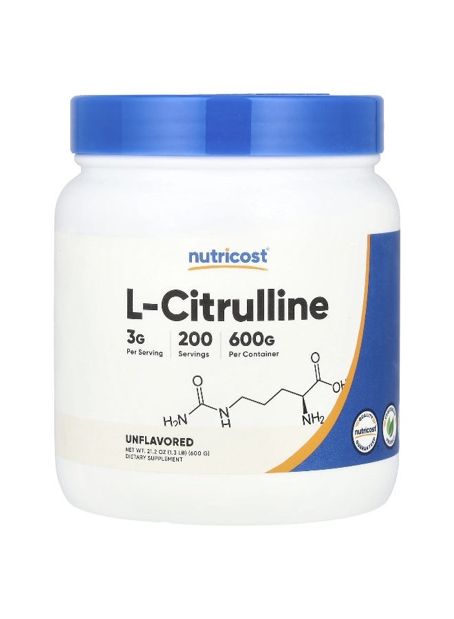 Nutricost Nutricost, L-Citrulline, Unflavored , 1.3 lb (600 g)