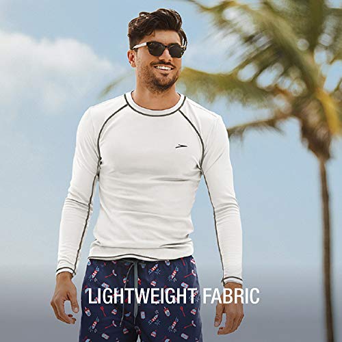 Speedo Men's UV Shirt Long Sleeve Loose Fit Easy Tee athletic technical swimsuits, Speedo Black, X-Large US - Image 3
