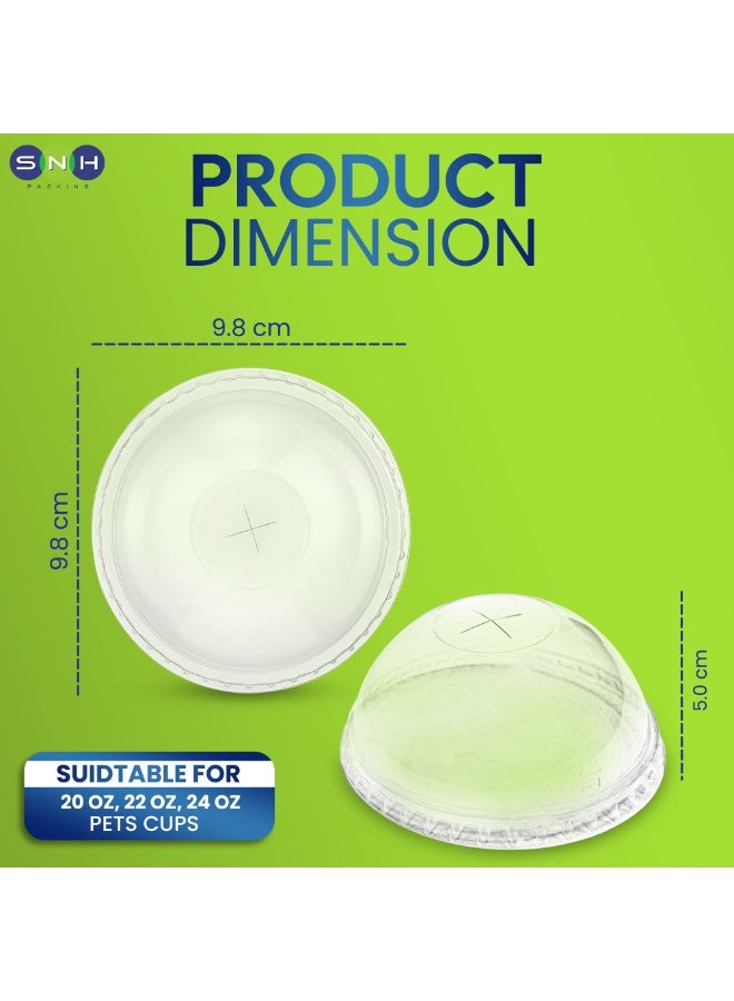 إس إن إتش باكينج SNH Packing |Pack of 50| Disposable Clear Dome Lids for Cold Cups  With Straw Slot– LIDS ONLY –78, 90, 92, 98dia,Transparent Plastic Lids,Go Cups Lids,Perfect for Juice Shops, Cafes, Desserts & Takeaways. - Image 2