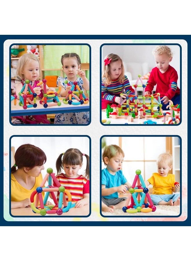 Wembley Wembley Magnetic Roundels Stick Building for Kids Toys for Girls 3+ Years 4 5 6 7 8 9 10 | Toys for Kids Puzzle Game Magnet Balls Gift for Boys -64 Pcs  - Image 4
