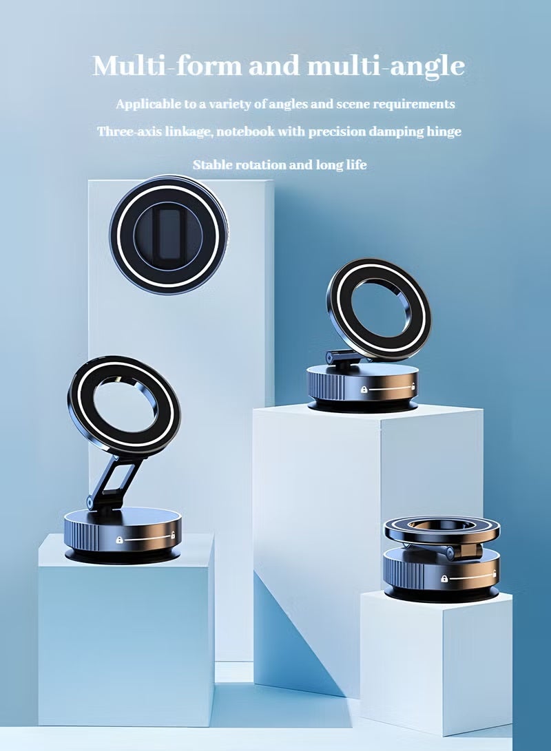 Vacuum Magnetic Suction Cup Phone Mount 360° Rotation Base HandsFree Adjustable Magnetic Car Phone Holder Magnetic Phone Holder Suitable for Car/Gym/Mirror/Smooth Surface - Image 4