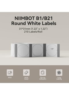 NIIMBOT B21/B1/B3S Waterproof Round Thermal Label Paper for Barcode Printing 31*31mm, Transparent  - Image 2
