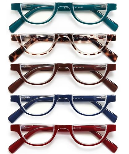 EYEURL Half Frame Reading Glasses for Women5 Pack Blue Light Blocking Glasses Fashion Rimless Computer Readers for Women Anti UV Ray Eyeglasses with Spring Hinges15 - Image 3
