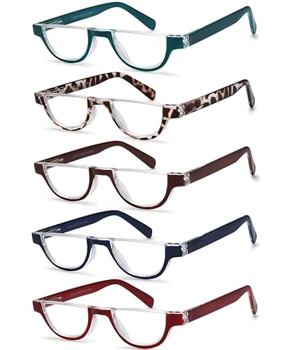 EYEURL Half Frame Reading Glasses for Women5 Pack Blue Light Blocking Glasses Fashion Rimless Computer Readers for Women Anti UV Ray Eyeglasses with Spring Hinges15 - Image 1