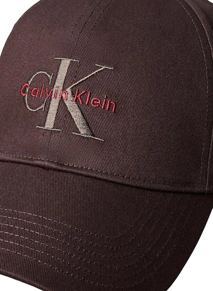 CALVIN KLEIN Rich Brown Embroidered Monogram Logo Baseball Cap  | Best Price UAE